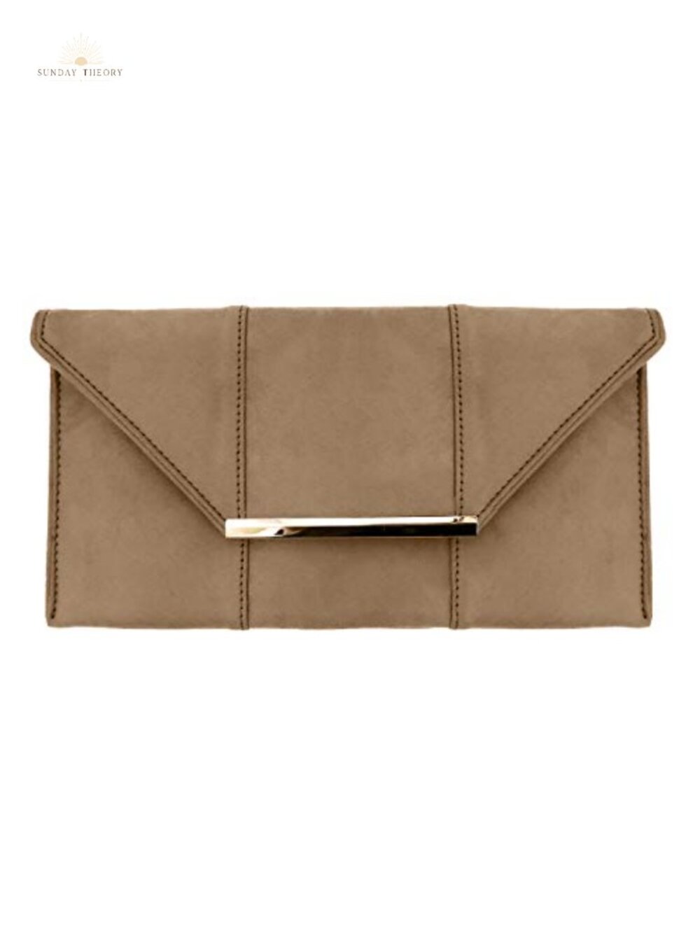 Faux Microsuede Envelope Clutch Crossbody Evening Bag